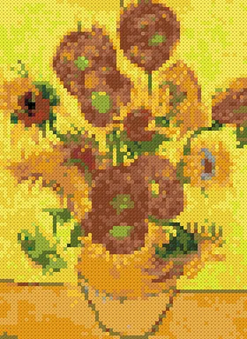 拼豆作品：梵高 · 向日葵